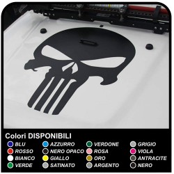 adesivo cofano per jeep renegade e wrangler the punisher adesivo teschio effetto consumato Skull fuoristrada 4x4