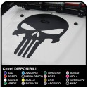 sticker bonnet for the jeep renegade and wrangler the punisher sticker skull worn effect Skull off-road 4x4