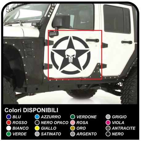 der aufkleber für die tür jeep wrangler us-army-stern mit totenkopf aufkleber jeep renegade-stern-militär-us army-Willys