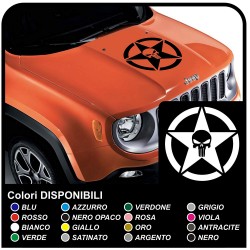 autocollants pour hotte pour wrangler jeep de l'armée américaine étoiles avec un crâne décalcomanies jeep renegade star