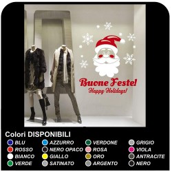 Adesivi di natale - Babbo Natale sulla neve - Vetrofanie natalizie - Vetrine negozi per Natale - adesivi natalizi