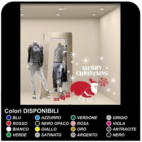 Sticker weihnachten - Weihnachtsmann mit schnee und geschenke - Aufkleber weihnachts - Schaufenstern von geschäften, um