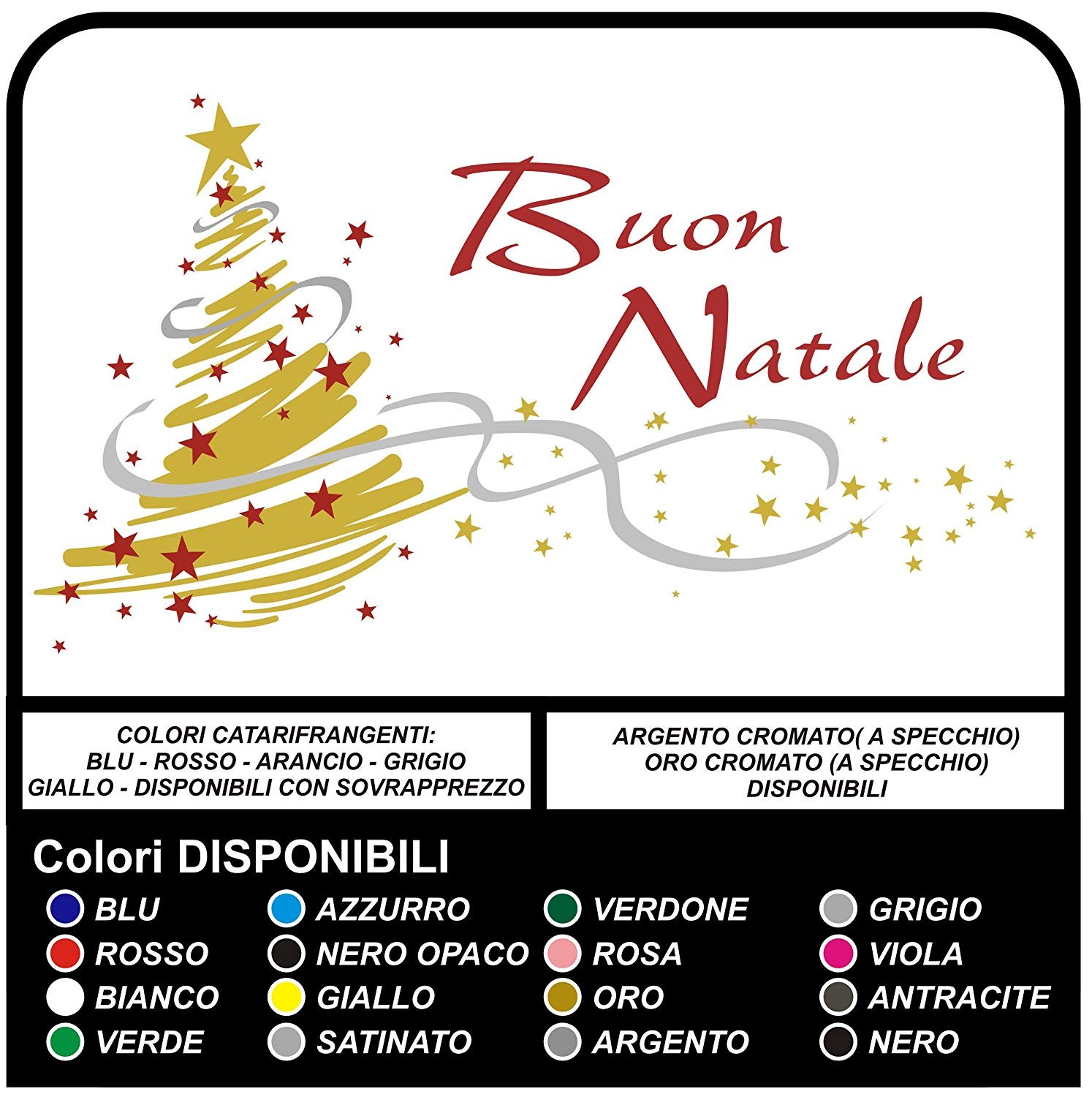 Adesivi Buon Natale.Adesivi Di Natale Albero Di Natale Buon Natale Vetrofanie Natalizie Vetrine Negozi Per Natale