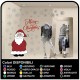 Adesivi di natale - Babbo Natale con neve Merry Christmas - Vetrofanie natalizie - Vetrine negozi per Natale - adesivi natalizi