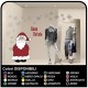 Pegatinas de navidad - Santa Claus con nieve "Feliz Navidad" - Calcomanías, navidad, escaparates de Navidad pegatinas de navidad