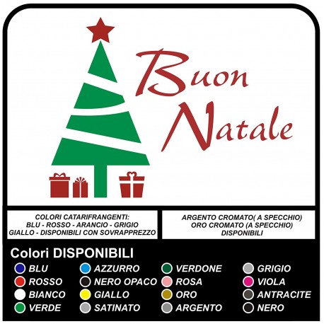 Adesivi di natale - Albero di Natale Buon Natale - Vetrofanie natalizie - Vetrine negozi per Natale