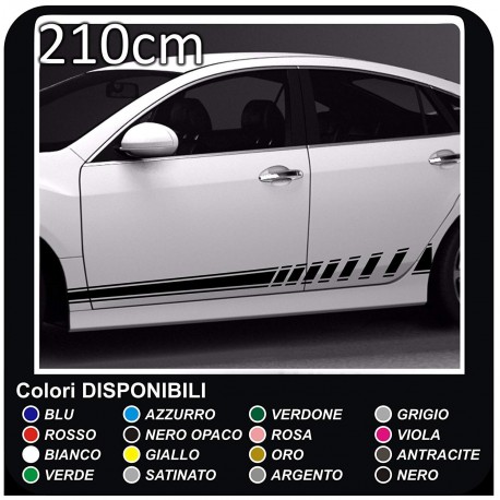 Strisce Rally 210 cm bmw amg adesivi mercedes Adesivi strisce fasce audi mini cooper Viper fiat 500 smart