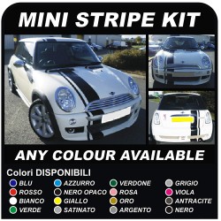 MINI COOPER kit adhesive stripes COOPER ONE JCW D 1.6 Turbo John Cooper ONE ALL MODELS mini cooper stripes on the bonnet