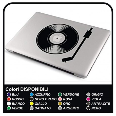 Sticker adesivo prespaziato "DJ" per tutti i modelli Apple MacBook Macbook Air compatibile con TUTTI i notebook
