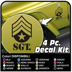 Aufkleber SGT SERGEANT US ARMY für jeep Wrangler Rubicon und Renegade 4x4 stickers decals