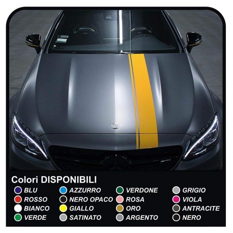 Adhesivo de campana para MERCEDES BENZ CLASE CLA-C-CL-CLA-SL-SLK-AMG 65 55 AMG Rayas Set de pegatinas de la campana para