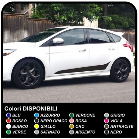2011 Ford Focus ST and Graphics sticker Set focus Stripes Car Decals on the lower section 