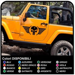 sticker tür geflügelten totenkopf-jeep wrangler-geländewagen-und suv-Schädel Willys US Army aufkleber seite für auto-Tuning
