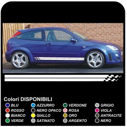 Kit completo adesivi laterali FORD FOCUS ST 5DR Strisce FOCUS fasce laterali strisce adesive FOCUS RS Zetec S 1.4 1.6 1.8 2.0 D