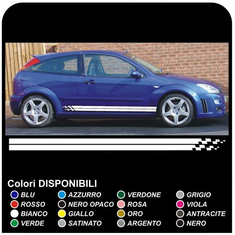 Kit completo adesivi laterali FORD FOCUS ST 5DR Strisce FOCUS fasce laterali strisce adesive FOCUS RS Zetec S 1.4 1.6 1.8 2.0 D