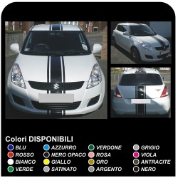 ADESIVI COFANO TETTO E BAULE PER SUZUKI SWIFT STRIPES DECALS 1.2 1.3 1.5 1.6 SPORT GLX FASCE ADESIVE PER SUZUKI SWIFT