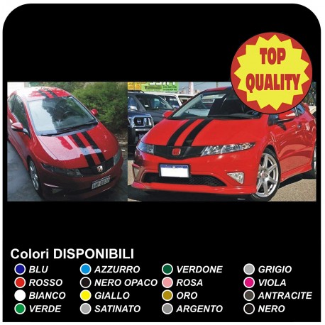 Rayas y capó y techo Adhesivos para HONDA CIVIC type R 1.6 1.8 2.2 D ictdi Compatible para el civic 3 y 5 puertas
