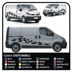 AUFKLEBER MOTORHAUBE UND SEITENTEILE FÜR FORD TRANSIT Custom SWB M-SPORT Van SCHACHBRETT vivaro ducato iveco daily