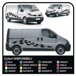 STICKERS for HOOD AND SIDE FOR FORD TRANSIT Custom SWB M-SPORT Van CHESSBOARD vivaro ducato iveco daily
