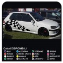 Adesivi Laterali Scacchiera per peugeot 106 205 206 208 306 308 GTI 3 o 5 porte fasce Adesivi Strisce cm180 UNIVERSALI