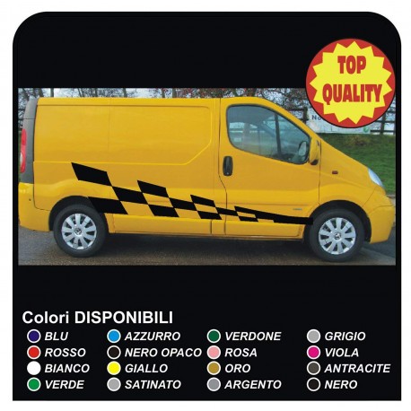 STICKERS Opel Vivaro CHECKERBOARD CHECKER OPEL VIVARO VAN GRAPHICS STICKERS DECALS VAN AND VAN