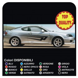 Stickers Bandes latérales sur le côté POUR HYUNDAI COUPÉ 1.6 1.8 2.2 D - Compatible avec les 3 et 5 portes panneaux latéraux