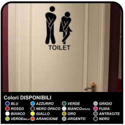 WALL STICKER 20cm x 30cm - bathroom Door funny - Home Decor Small Toilet TOILET Bathroom Wall Sticker decal