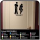 STICKER MURAL CM 13x20 - bathroom Door funny - Home Decor Small Toilet TOILET Bathroom Wall Sticker decal