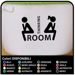 ADESIVO bagno sciacquone cm 20x15 "Thinking Room" - ottimo per Porta del bagno divertente - Home Decor