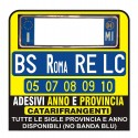 ADESIVI Targa AUTO ANNO E PROVINCIA RIFRANGENTI - PER CONCESSIONARIA AUTO