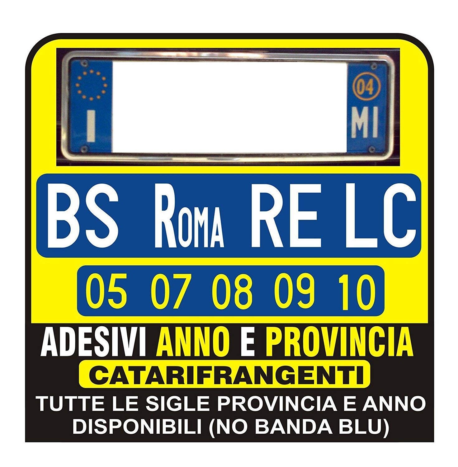 Bertoni ADESIVI BLU RIFRANGENTE PER TARGA AUTO EUROPEA CON BANDIERA E PROVINCIA FIRENZE 