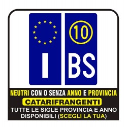 Par de Pegatinas para la placa de la licencia de Europa REFLEXIVO - calidad Óptima en Neutro o con la provincia