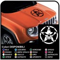 adesivi per cofano wrangler jeep us army stella con teschio effetto consumato renegade jeep stella militare Willys