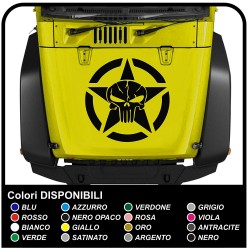 pegatinas para la campana de wrangler del jeep del ejército de ee.uu. de la estrella con el cráneo jeep renegade estrella