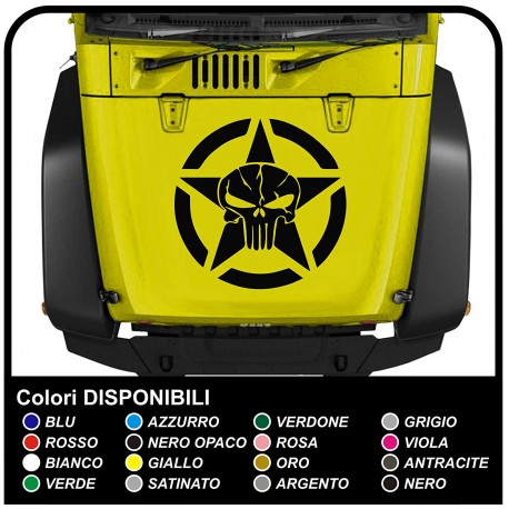 autocollants pour hotte pour wrangler jeep de l'armée américaine étoiles avec un crâne jeep renegade star militaire Willys