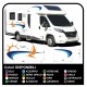 autocollants camping-car, CARAVANE, Motorhome - graphique 18b - le Soleil, la mer, le bateau, la plage, les mouettes 