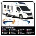 autocollants camping-car, CARAVANE, Motorhome - graphique 18b - le Soleil, la mer, le bateau, la plage, les mouettes