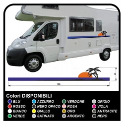 autocollants RV Définir Le Van RV Caravane camping-car, caravane, TOP QUALITÉ graphique 21 - palmiers, soleil, plage