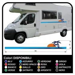 autocollants RV Définir Le Van RV Caravane camping-car, caravane, TOP QUALITÉ graphique 21a - soleil, palmiers, plage de l'île