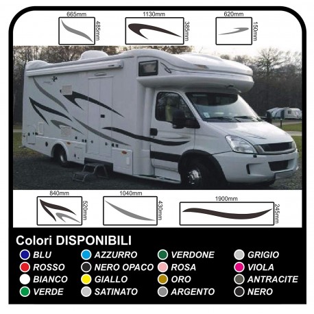aufkleber für WOHNMOBILE grafik-vinyl-aufkleber-abziehbilder-streifen-Set CAMPER VAN WOHNWAGEN Wohnmobil - grafik 24