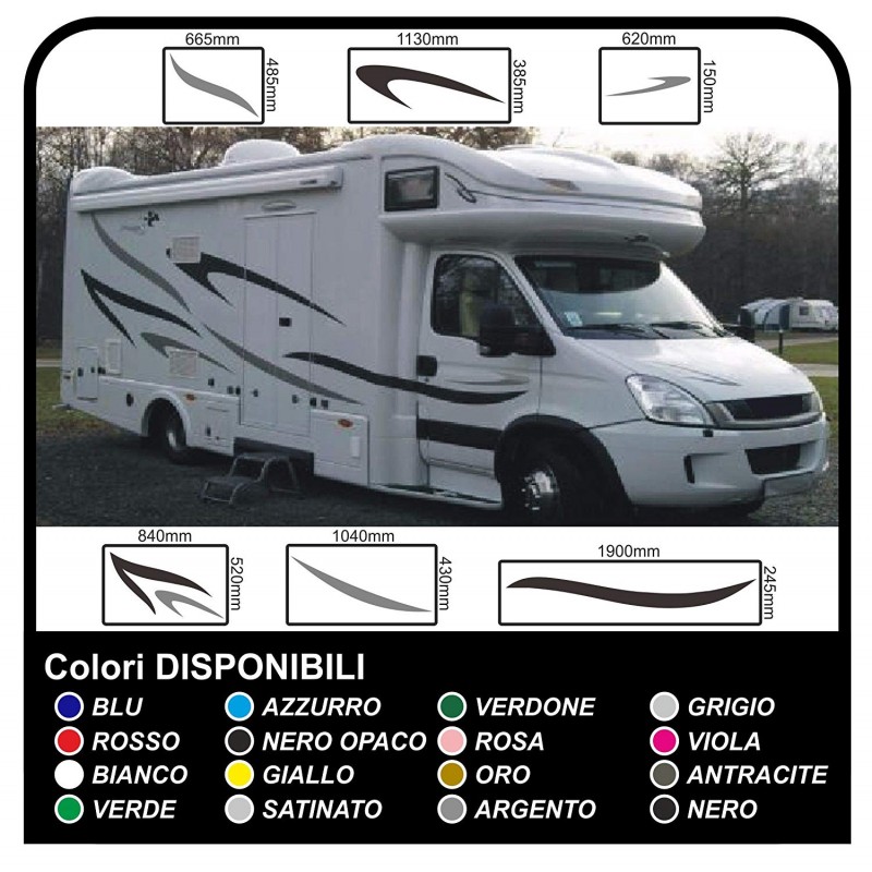 adesivi per CAMPER grafica in vinile adesivi decalcomanie strisce Set CAMPER  VAN ROULOTTE Motorhome - grafica 24