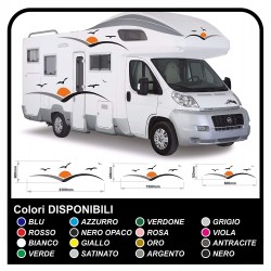 adesivi per CAMPER grafica in vinile adesivi decalcomanie strisce Set CAMPER VAN ROULOTTE Motorhome - grafica 25