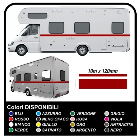Adhesives for RV VINYL STRIPES from 10 METRES for CAMPER VAN CARAVAN Horsebox adhesive strips - graphics 29 - complete kit