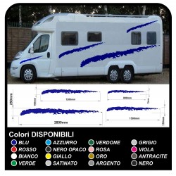 adesivi per CAMPER grafica in vinile effetto graffiato decalcomanie strisce Set CAMPER VAN ROULOTTE Motorhome - grafica 32