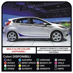 Set d'autocollants pour FORD FIESTA MK7 / 8 Graphiques Bandes de voiture de bandes de côté