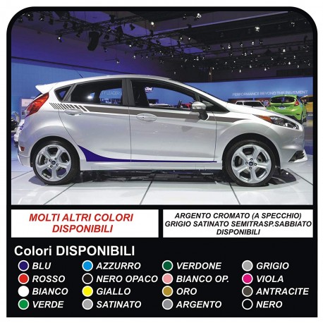 Set d'autocollants pour FORD FIESTA MK7 / 8 Graphiques Bandes de voiture de bandes de côté