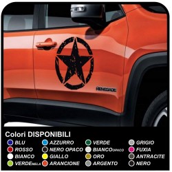 KIT de 2 STICKERS étoiles militaire consommée pour porte Jeep renegade CJ CJ3 CJ5 CJ7 CJ8, l'ARMÉE américaine OFFROAD