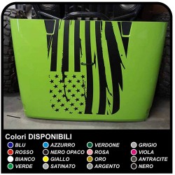 adesivi per cofano wrangler jeep us army bandiera americana effetto consumato renegade jeep Willys SUV