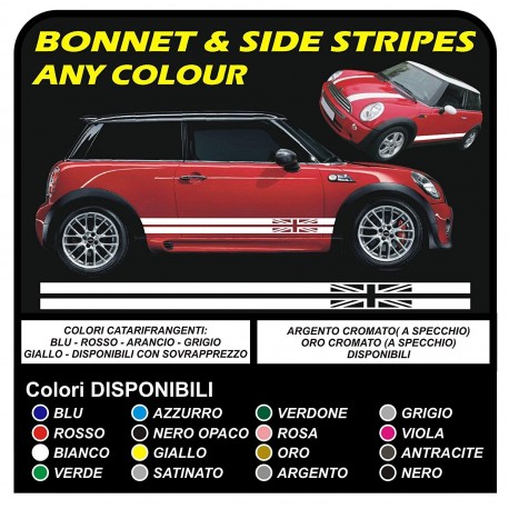 côté adhésif MINI cooper graphique drapeau du royaume-uni bandes MINI COOPER S JCW 1.4 1.6