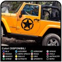 stickers door STAR MILITARY US ARMY worn effect for a jeep wrangler off-road vehicles and suv's Skull Willys Tuning rally